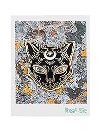 Gato negro Pin de solapa por Real sic luna   Pin de solapa   Colección Premium unisex