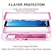 Galaxy S8 Plus Case,Wollony 360 Full Body Shockproof Liquid Glitter Quicksand Bling Case Heavy Duty Phone Bumper Soft Non-Slip Clear Rubber Protective Cover for Samsung Galaxy S8 Plus - Pink