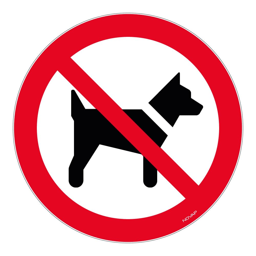 novap – Rigid Sign Prohibited Dog – 300 mm Diameter