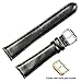 deBeer brand Smooth Leather Watch Band - Black 20mm (Extra Long Length)