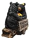 Ebros Romantic Black Bear Couple Kissing by Wooden Log Statue 7