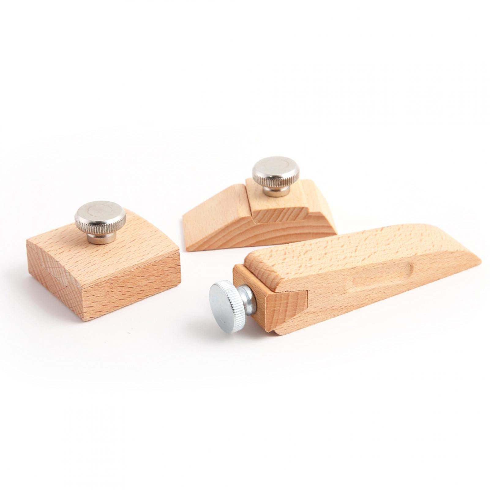 POHOVE Square Beve l Wedge Sanding, 3 Pieces Wooden Sandpaper Block Portable Block Natural Handmade Leather Edge Grinding Polishing Tool for DIY Leather Craft