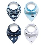 Baby Dolphin Fashion Design Bandana Baby Dribble Bibs - Keeps Baby Clean and Dry -FREE EBOOK & Sets of 4 Stylish and Functional Bib -Super Absorbent Bandana Bibs - Ultra Comfortable Design 100% Cotton