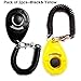 CC gift Pack of 2pcs Dog Training Clicker with Wrist Strap, Pet Accessories Big Button Pet Training Clicker Set- Click and Train Dog, Cat, Horse, Pets (Yellow& Black)