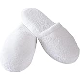 Turkishtowels Luxury 100% Cotton Terry Spa Slippers in White - Large