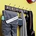 Homfa Bamboo Hook Rack with 6 Dual Scroll Wall Hanger Hooks for Jackets, Coats, Hats, Scarves Retro color