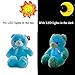BSTAOFY WEWILL Creative Light Up LED Inductive Teddy Bear Stuffed Animals Plush Toy Colorful Glowing Teddy Bear Nice Gift for Birthday Christmas Valentine, 20- Inch(Blue)