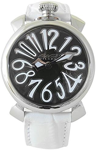 ガガミラノ Gaga Milano ガガミラノ腕時計 マヌアーレ 40mm ブラック シェル 50 4 レディース ステンレス クオーツ メンズ 兼用 腕時計 ホワイト ストラップ 並行輸入品
