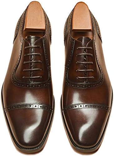 Alipasinm Men's Oxford Lace Up Genuine Leather Formal Office Dress Shoes