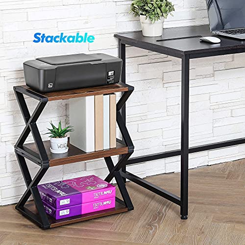 FITUEYES Desktop Printer Stand, Desk Printer Shelf for Small Space Storage, 2 Tiers Stackable
