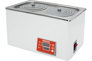 WEST TUNE Electric Heating Thermostatic Lab Water Bath with 2 Openings Laboratory 6L Stainless Steel Tank Heating Water Bath 110V/600W