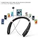 Retractable Bluetooth Headphones Headsets, GRDE Neckband Style Bluetooth 4.1 Foldable Wireless Sports Earphone Earbuds with Microphone, Compatible for Most Bluetooth Devices, Black
