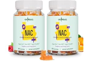 Gyumolics 2Pcs NAC Supplement 1000mg for Adults & 500mg for Kids, N-Acetyl Cysteine Ethyl Ester Gummies, Antioxidant Support, Vegan, Non-GMO, Sugar-Free – 120 Gummies