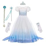 REXREII Girls Princess Dress Short Sleeve Frozen