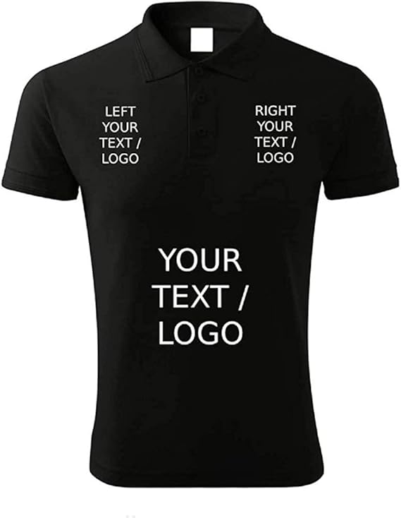 Personalised Mens Polo T Shirt Any Name Text and Logo Customised Polo