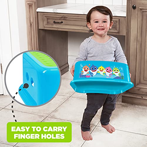 PinkFong Baby Shark Bathroom Step Stool for Kids Using The Toilet and Sink Kids Step Stool