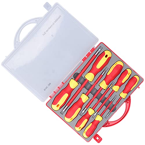 YWBL-WH Isolierter Elektrischer Schraubendreher-Satz Metrisches Schraubendreher-Set mit Werkzeugtasche, Schraubenzieher…