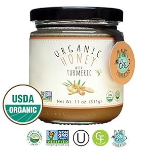 Image of GREENBOW Organic Honey with Turmeric - 100% USDA Certified Organic, Gluten Free, Non-GMO Organic Turmeric Honey - Highest Quality Whole Food Organic Turmeric Honey - 11oz (311g)
