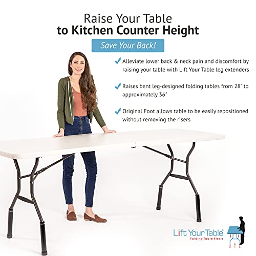 Lift Your Table® Folding Table Risers Counter Height (Original Foot