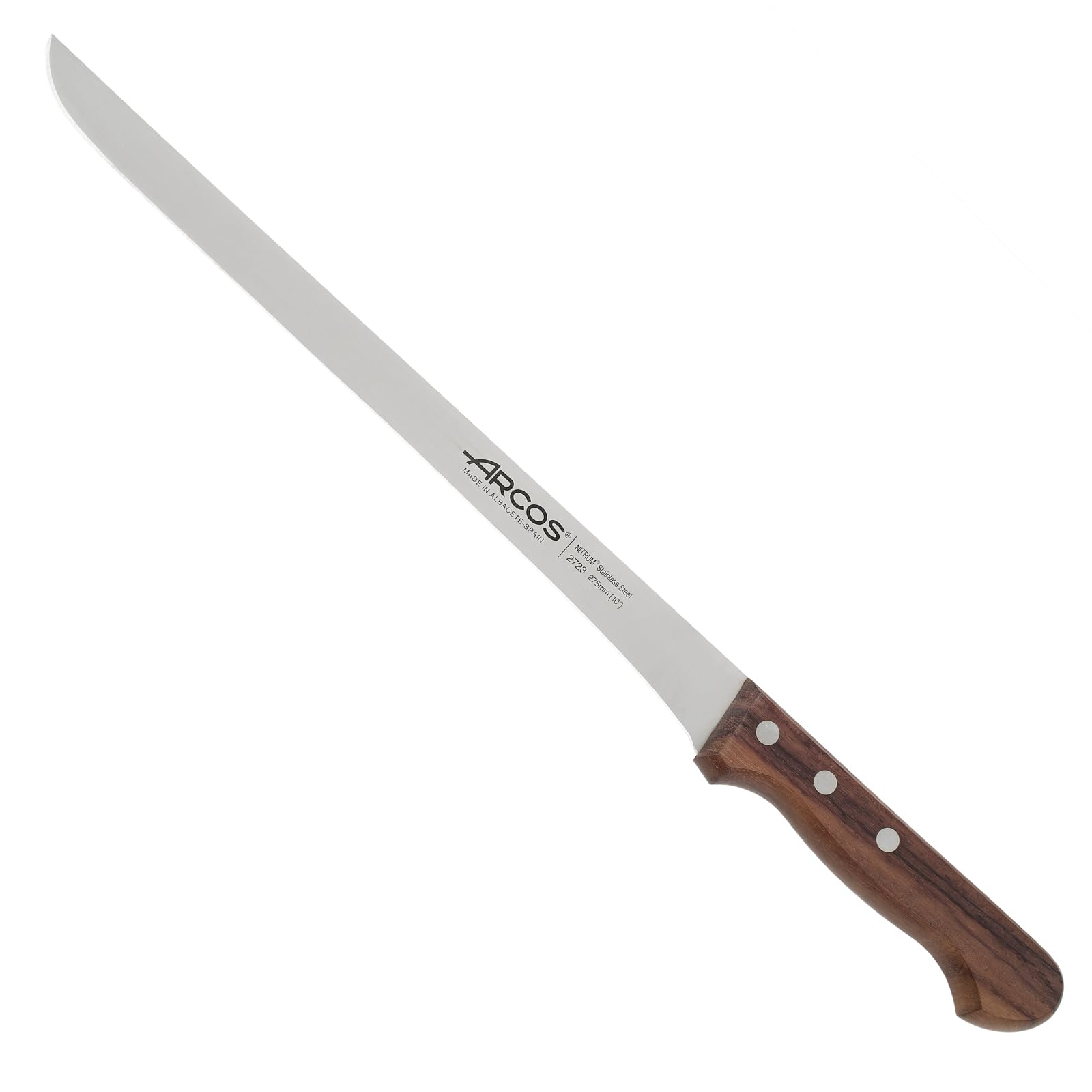 Arcos Series Atlantico - Slicing Knife Ham Knife - Blade Nitrum Stainless Steel 11" - Handle Rosewood Brown Color