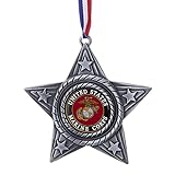 US Marine Corps Military Logo Star Metal Christmas Tree Ornament MC9161 USMC New by Kurt Adler