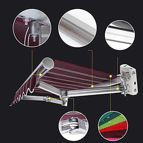 DNNAL Einziehbare Baldachin-Markise, Outdoor Baldachin Markise Balkon Markise Parkplatz Shed Aluminiumlegierung… – Bild 6