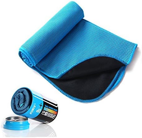 Cooling Towel, LeTrade Microfiber Evaporative Snap Ice Cooling Towel for Instant Relief - 47"x12" with Money Can for Sports, Fitness, Workout Yoga, Travel, Camping, Running, Pilates and More - Blue