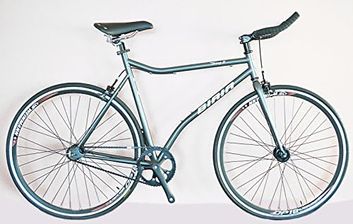 Fixed gear/Single speed Bike, Bicycle with Weinmann DP18 rims, bull-horn handlebar. Chromoly seat tube, Tektro Caliper brakes. mercury Grey
