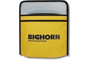 BIGHORN MOUNTAIN FOOD Bighorn Insulated Bag for Backpackers - Durable Small Insulated Pouch for Freeze Dried Backpacking Meals - Packs Flat, Lightweight, Aids Rehydration, Keeps Food Hot, 10 ¼” x 7 ½” x 3 ½”, 1.5oz