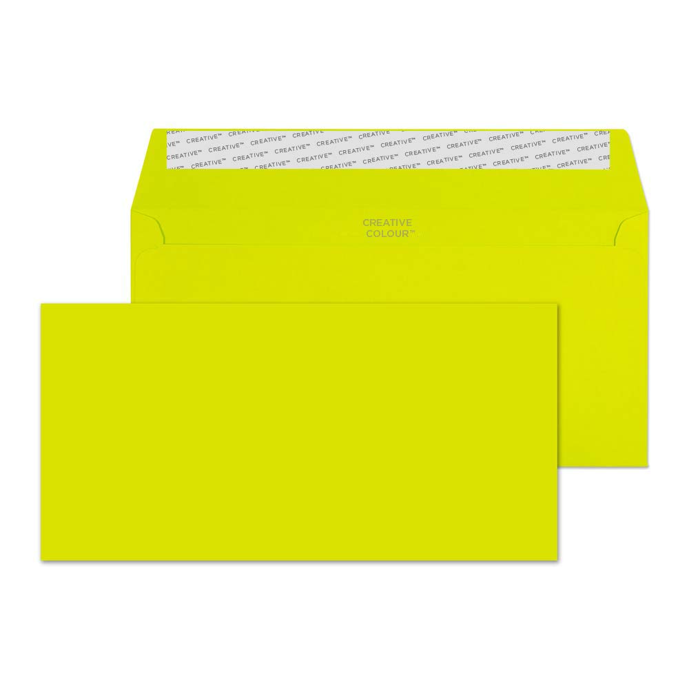 Blake Creative Colour DL+ 114 x 229 mm 120 gsm Peel & Seal Wallet Envelopes (25241) Acid Green - Pack of 25 โ image 1