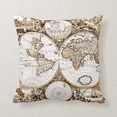 Amazon Com Celycasy Old World Map Decorative Pillow Case Cushion