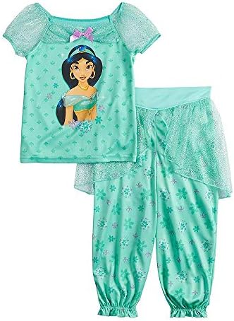 Aladdin Jasmine Silky Polyester Tulle Overlay Pajama Pants Set, Toddler Girls