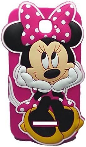 Alcatel One Touch Pop C7 Minnie Silicone Case,Bat King 3D Cute Cartoon Mouse Minnie Soft Silicon Rubber Case Cover for Alcatel One Touch Pop C7 OT-7040E/7040A/7040X/7040F/7040D(Minnie Hot Pink)