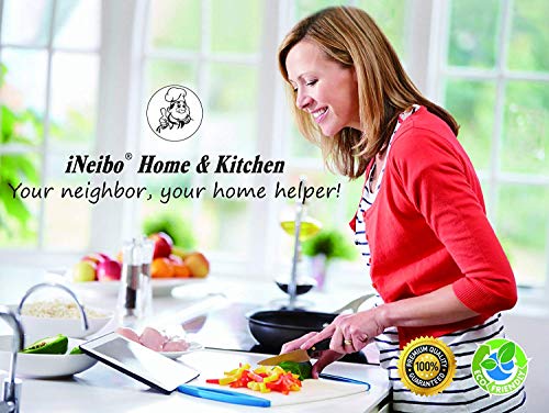 iNeibo Kitchen Silicone Mixing Spoon,Cooking Utensils Silicone Serving Spoon with Heat Resistant Silicone Covering Head and Stay-cool Stainless Steel Handles
