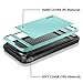 Vofolen Sliding Cover for iPhone 6S Plus iPhone 6 Plus Case Wallet Card Holder Dual Layer Protective Hard Shell Tough Bumper Armor Scratch-Proof Hybrid Cover for iPhone 6 Plus 6S Plus - Sky Blue