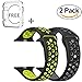 Apple Watch Band 42MM, JINGCI Sport Silicone Wristband Replacement Strap with Adjustable Buckle and Quick Release for Apple Watch Nike+ Series 3/2/1/Edition,2 Pack(42MM-black/gray+black/yellow)