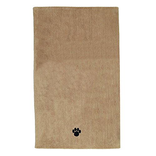 DII Bone Dry Microfiber Dog Bath Towel with Embroidered Paw Print - 44x27.5" - Red - Thumbnail 7