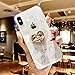 iPhone Xs Max Case with Ring Holder, DMaos Embed Diamonds Design for Women, Soft TPU Crystal Clear Slim Cover with Rhinestone Kickstand, Premium for iPhone 10s Max 2018 6.5 inch - Heart