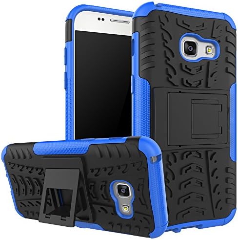 Samsung Galaxy A3 2017 Case , B1ST Military Tires Leather with Kickstand Heavy Duty Cover Impact Resistant Corner Protection Shockproof Anti-fall,Scratch Resistant TPU Soft Cover (Blue)
