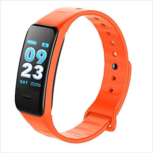 XHZNDZ Color Smart Movement Bracelet, Fitness Watch Activity Tracker with Heart Rate Monitoring Watch, IP67 Waterproof Sleep Monitor, Running Counter (Color : Orange)