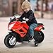 Costzon Kids Police Motorcycle, 6V Electric Battery Powered Ride On Bike w/ Training Wheels, Police Lights & Siren Sound, Headlights & Music, Pedal, Rechargeable Electric Toy for Boys & Girls (Red)