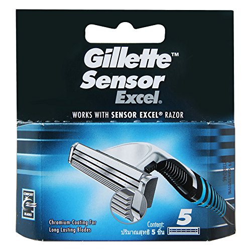 Gillette Sensor Excel Men's Razor Blade Refills, 5 Count, Mens Razors / Blades