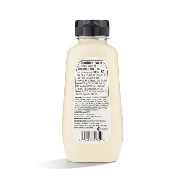 365 BY WHOLE FOODS MARKET, ORGANIC LIGHT MAYO (SQUEEZABLE BOTTLE), 11.2 OZ