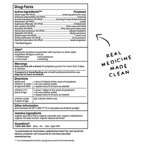 Genexa Allergy Care 60 Tablets MultiSymptom Allergy Remedy