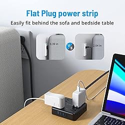 Surge Protector Power Strip 10 ft Cord - Flat Plug