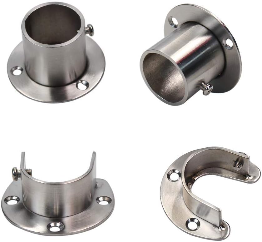 Rods Home Heavy Duty Flange Set for Closet Easy Installation & Quick