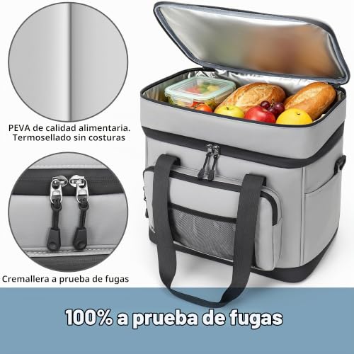 Youngoa Portable Cooler, 40L Large Double Folding Beach Cooler, Portable and Waterproof Isothermal Thermal Bag for Picnic