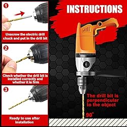 YIYITOOLS Titanium Twist Drill Bit Set 21 Piece Fit