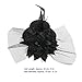 Tinksky Womens Ladies Flower Decor Hair Clip Feather Fascinator Burlesque Punk Mini Top Hat (Black)