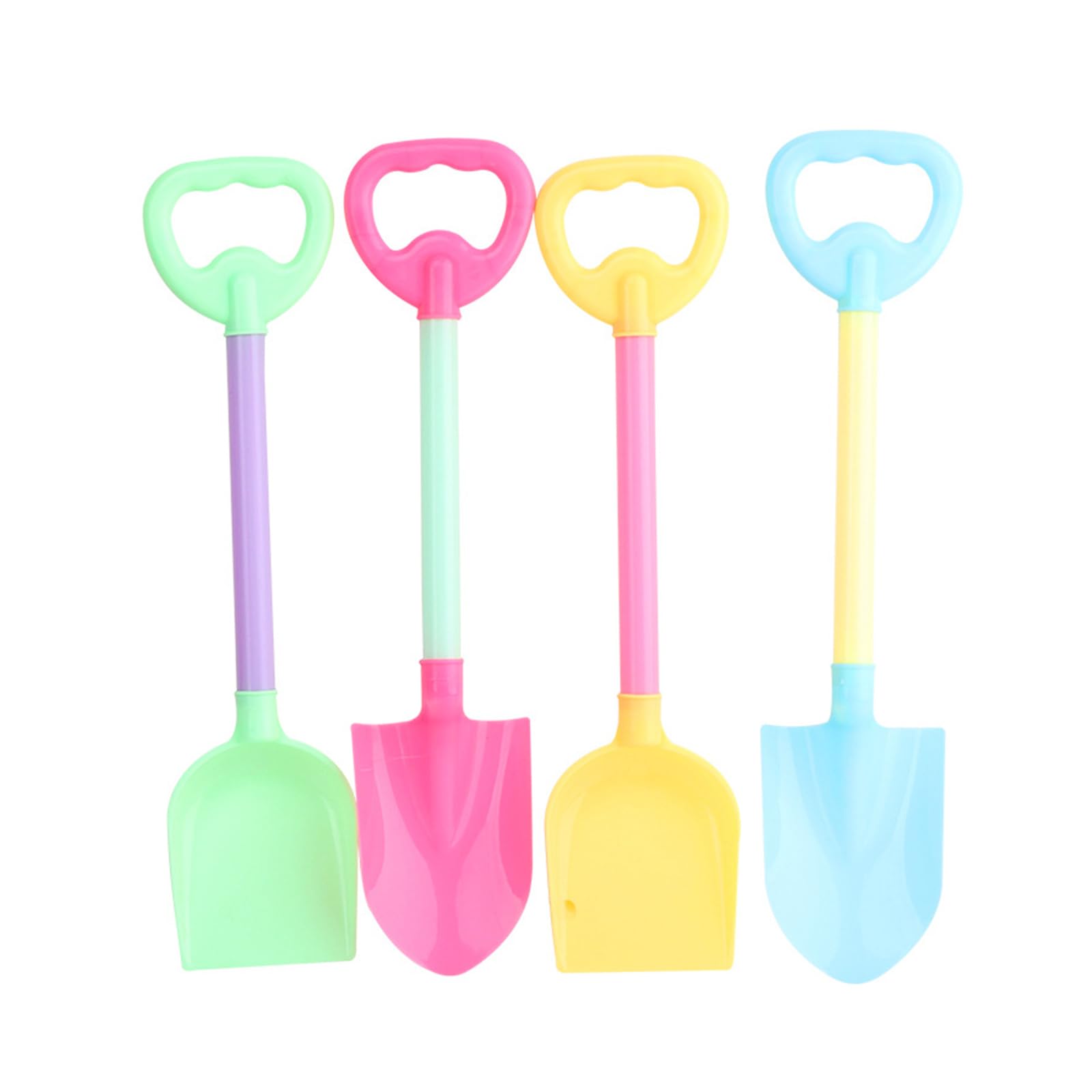 Fadcaer 4 Pcs Beach Spades for Kids, Sand Toys Set, Snow Shovel, Plastic Shovels With Handle for Pit, Party, Camping, Summer Activities